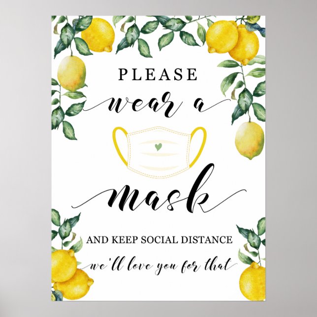 Lemons tragen ein Gästeschild Poster (Vorne)