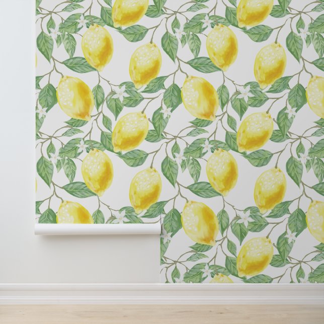 Lemons und Blätter Design Tapete (Anwendung)