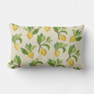 Lemons und Blätter Lendenkissen