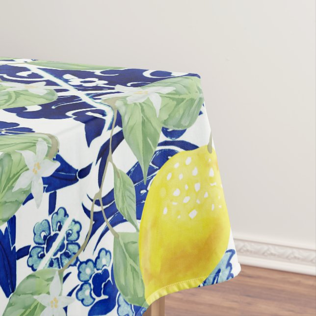 Lemons und Blauer Flur Tischdecke (Beispiel)