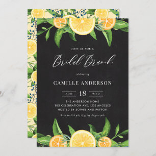 Lemons und Orangen Chalkboard Summer Bridal Brunch Einladung
