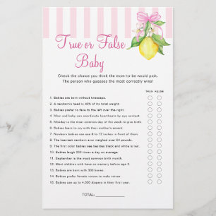 Lemons Wahr oder Falsch Baby Shower Spiel