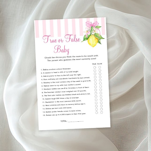 Lemons Wahr oder Falsch Baby Shower Spiel (Von Creator hochgeladen)