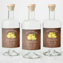 Lemons Wood Danke Limoncello Flaschenetiketten