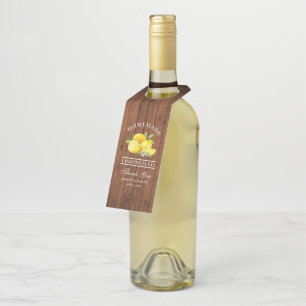 Lemons Wood Limoncello Vielen Dank Flaschenanhänger
