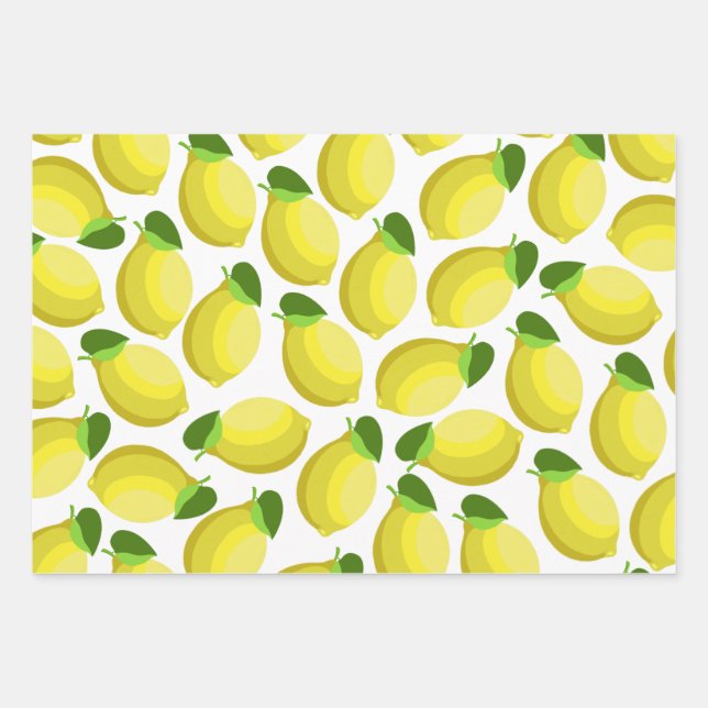 Lemons Wrapping Paper Geschenkpapier Set (Vorderseite 3)