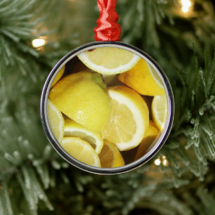 Lemons Yellow Ornament Aus Metall