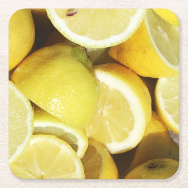 Lemons Yellow Rechteckiger Pappuntersetzer (Vorderseite)