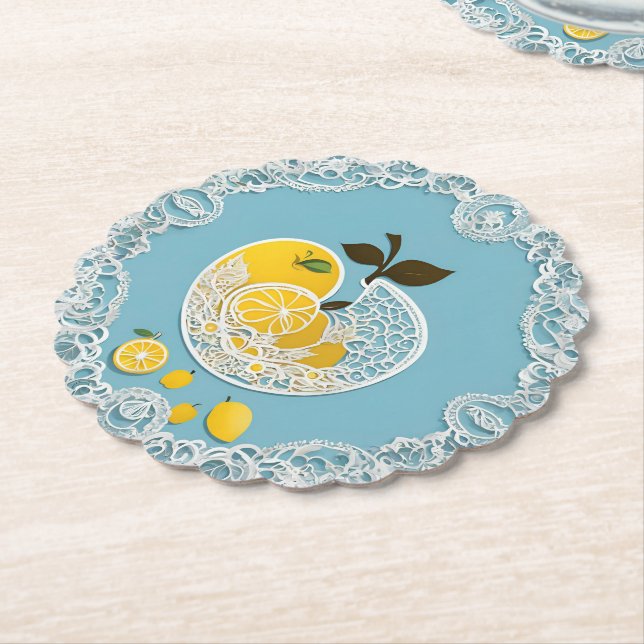 Lemony Blue AI art Untersetzer (angewinkelt)