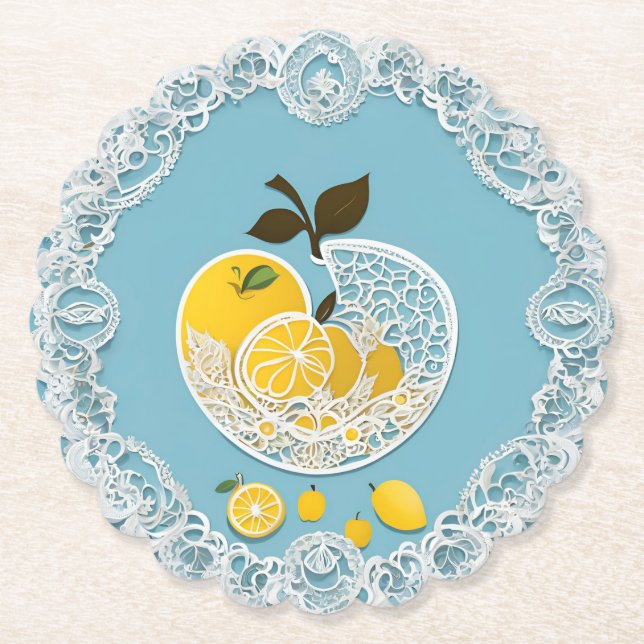 Lemony Blue AI-Kunst  Untersetzer (Vorderseite)