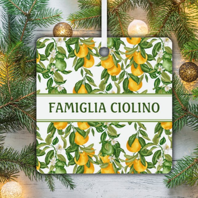 Lemony Italian Lemons Keramikornament (Italian Cascading Lemons 
Square Ceramic Family Ornament)