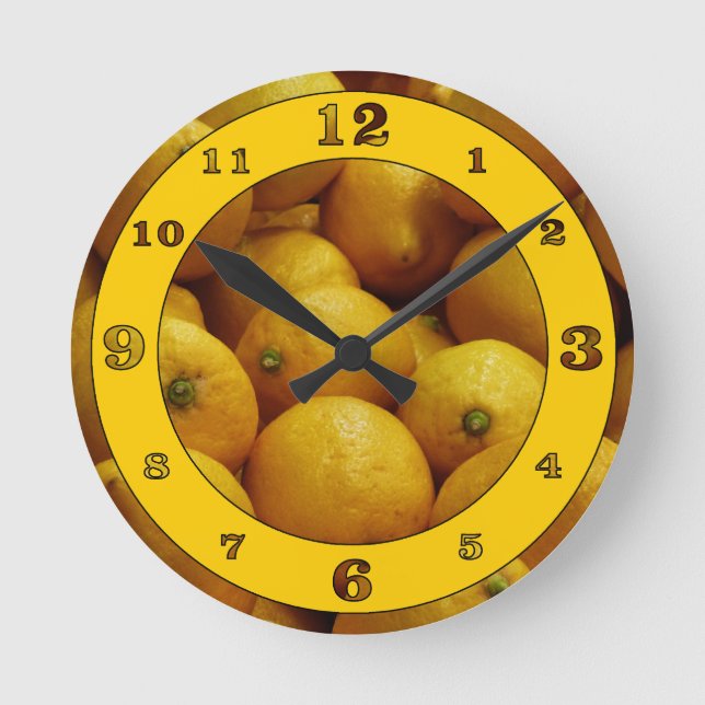 Lemony Time Runde Wanduhr (Vorderseite)