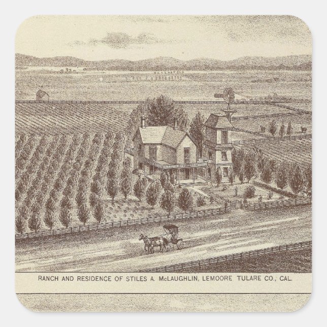 Lemoore, Armona ranches Quadratischer Aufkleber (Vorderseite)