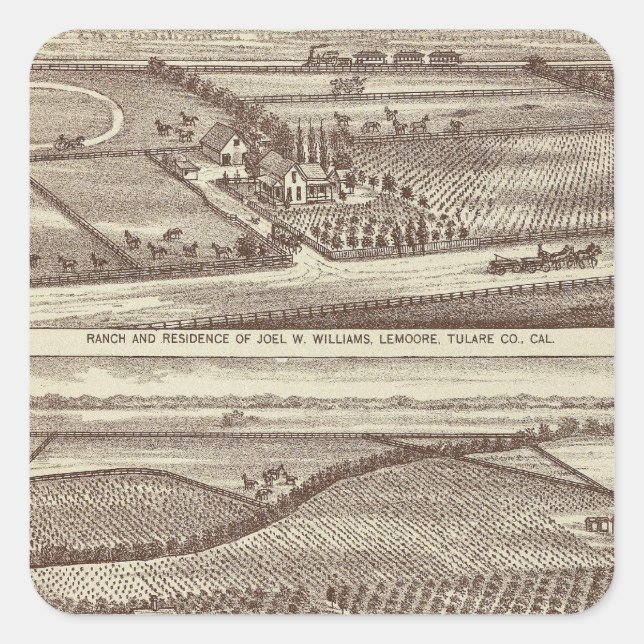 Lemoore, Armona ranches Quadratischer Aufkleber (Vorderseite)