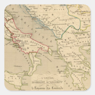 L'Empire Romain d'Orient, Royaume DESLombards Quadratischer Aufkleber