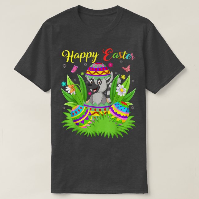 Lemur Animal Lover Floral Ostereier Funny Lemur E T-Shirt (Design vorne)