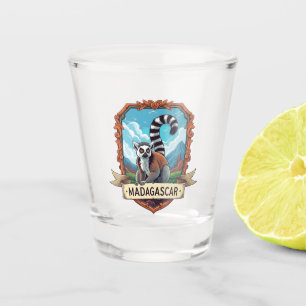 Lemur auf Madagaskar Reise Schnapsglas