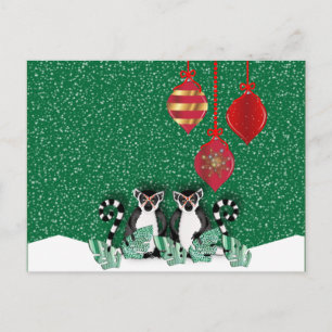 LEMUR CHRISTMAS POSTKARTE