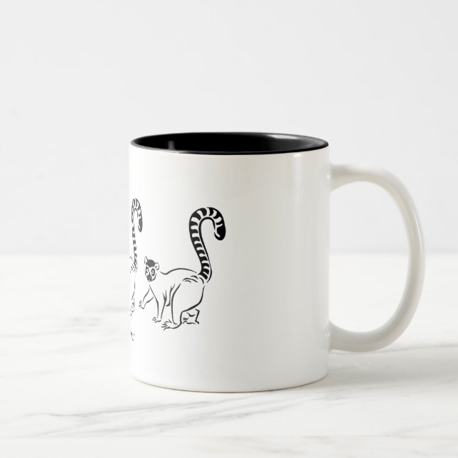 Lemur Coffee Cup Zweifarbige Tasse (Rechts)