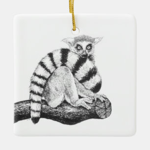 Lemur drawing keramikornament