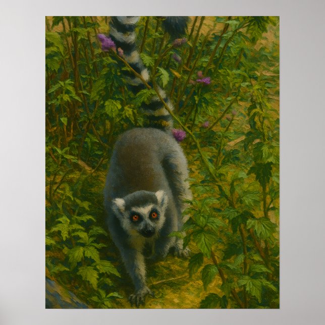 Lemur in Bloom - Umrandung-Explorer Poster (Vorne)