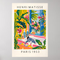Lemur in der Badewanne Kunstprint Matisse Stil Tro