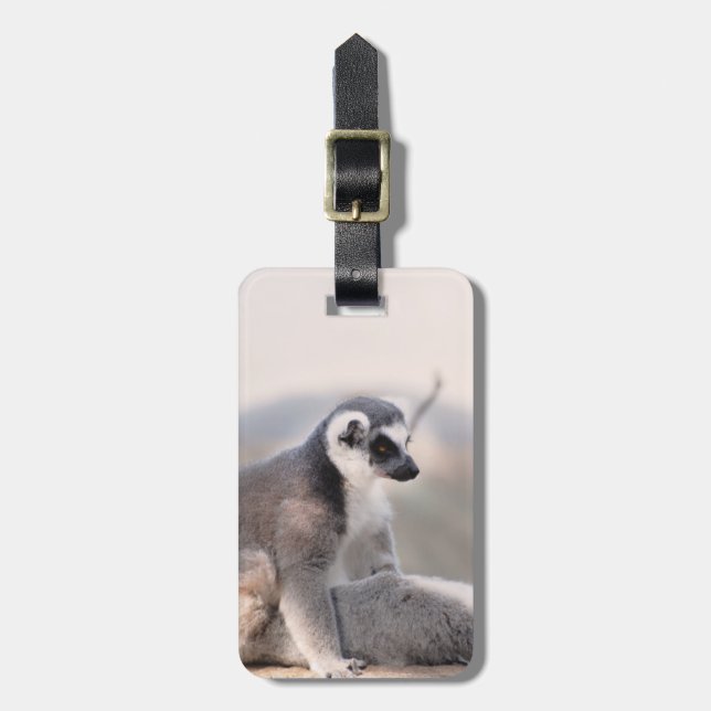 Lemur in Madagaskar Gepäckanhänger (Vorderseite vertikal)