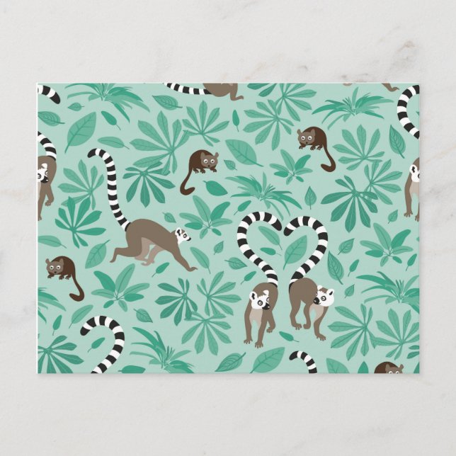 Lemur love mint leaves postkarte (Vorderseite)