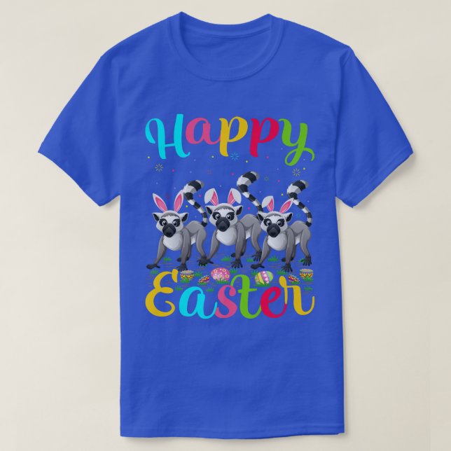Lemur Lover Ostern Egg Bunny Lemur Happy Eas T-Shirt (Design vorne)