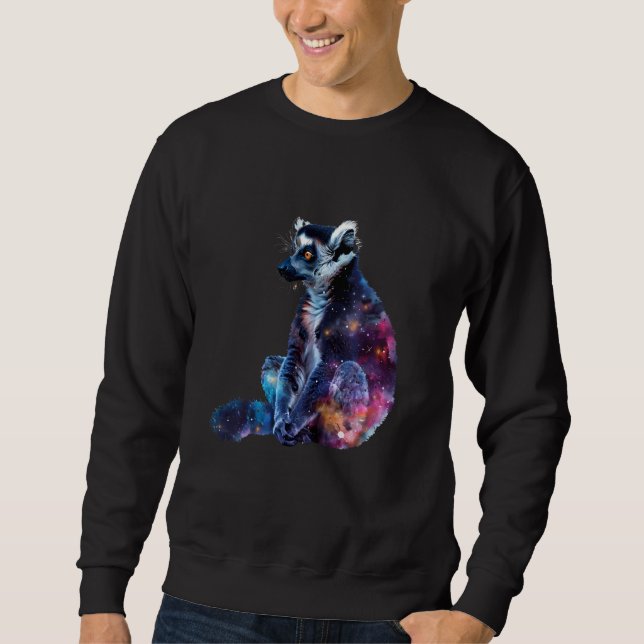 Lemur Monkey - farbenfrohe Kunst, Dichtung und Mus Sweatshirt (Vorderseite)