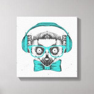 Lemur Music Lover Leinwanddruck