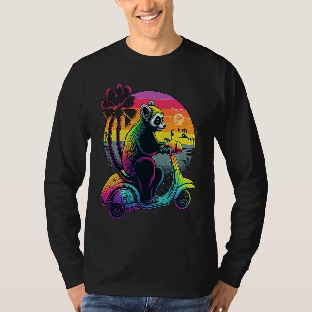Lemur on motor scooter T-Shirt (Vorderseite)