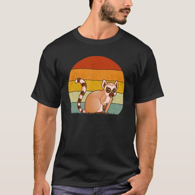 Lemur  Retro Style Vintage T-Shirt (Vorderseite)
