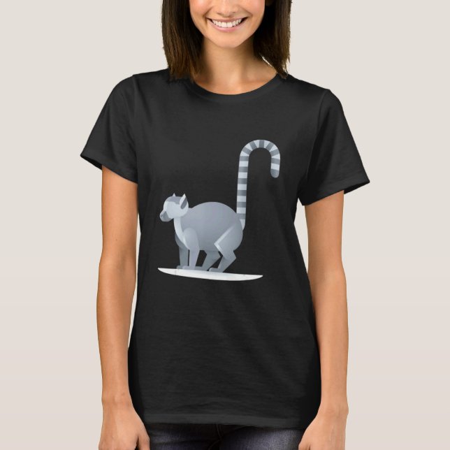 Lemur   Ring Tailed Cute Primate T-Shirt (Vorderseite)