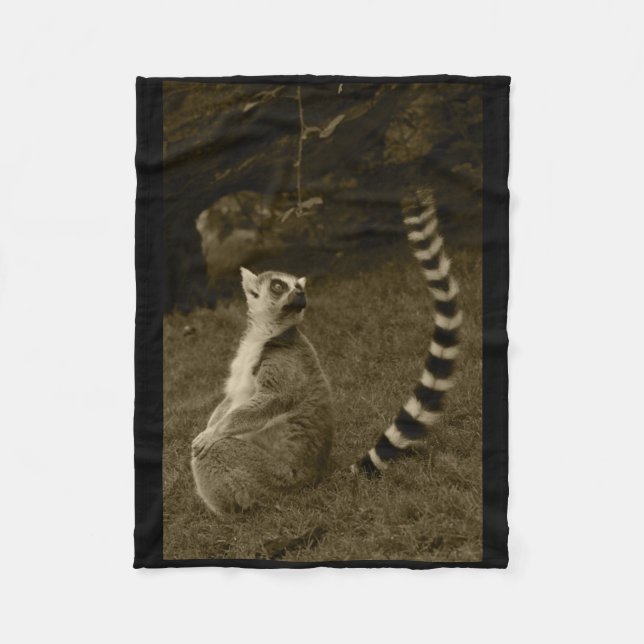 Lemur Schwanz Valencia Tint Vertical Sticker Fleecedecke (Vorderseite)
