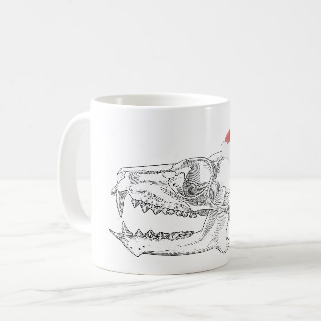 Lemur Skull Weihnachtskaffee Tasse (Vorderseite Links)