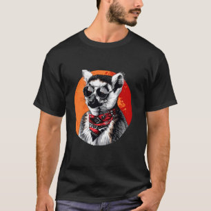 Lemur Sonnenbrille Artwork Portrait T-Shirt