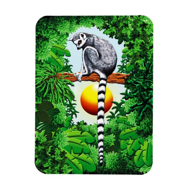 Lemur von Madagaskar Magnet (Vertikal)