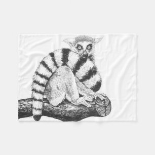 Lemur zeichnend fleecedecke