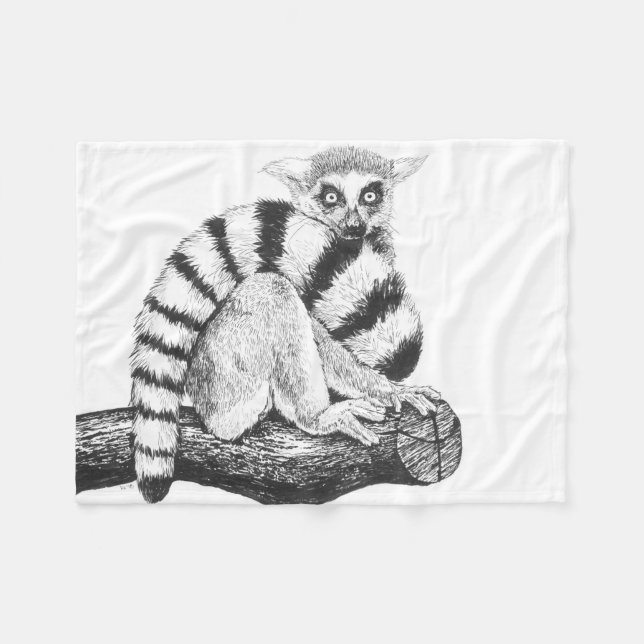 Lemur zeichnend fleecedecke (Vorderseite (Horizontal))