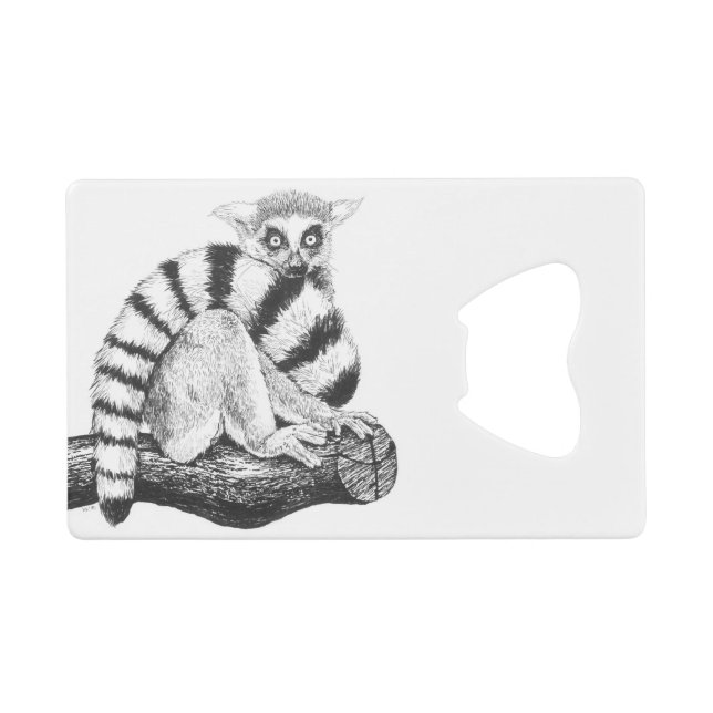Lemur zeichnend geldbeutel flaschenöffner (Vorderseite (Horizontal))