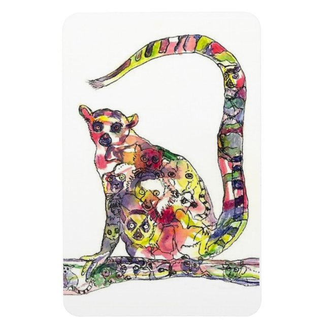 Lemuren in einem Lemur Magnet (Vertikal)