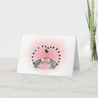 Lemuren in Liebe Valentinskarte Karte