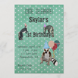 Lemurs Birthday Star Einladung