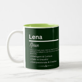 Lena, Girl Personalized Name Definition Mug Zweifarbige Tasse