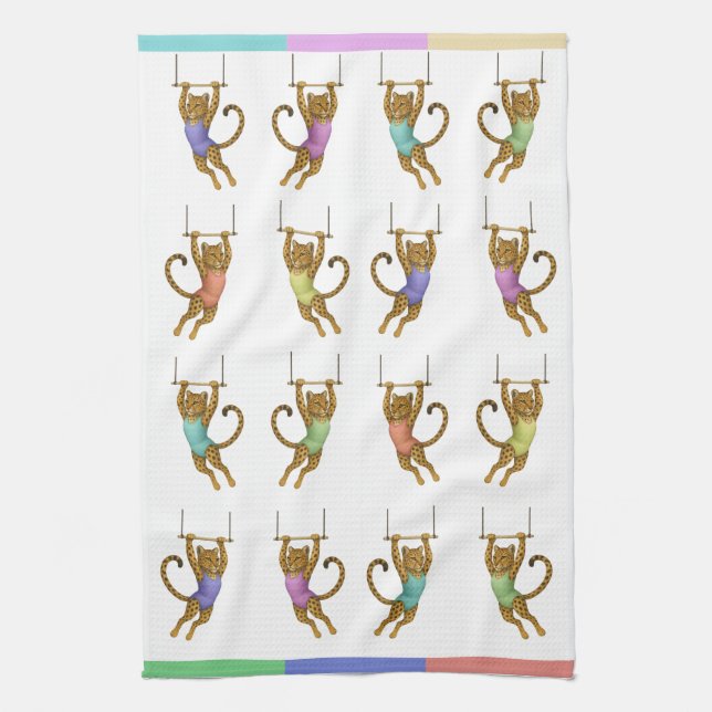 Lena leopard trapeze artist geschirrtuch (Vertikal)