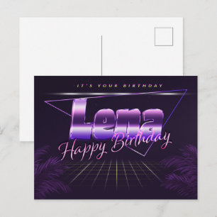 Lena Name Vorname lila Postkarte Geburtstag