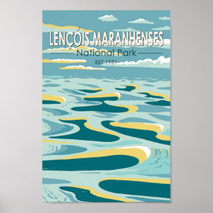 Lencois Maranhenses Nationalpark Brasilien Vintag Poster