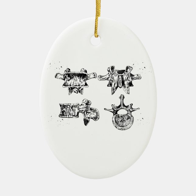 Lendenwirbelstruktur Keramik Ornament (Vorne)