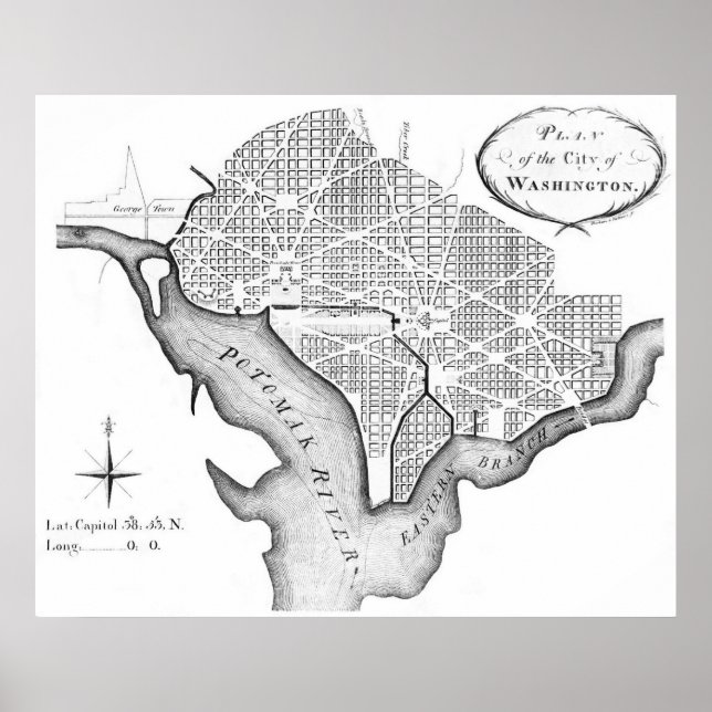 L'Enfant's Plan von Washington Poster (Vorne)
